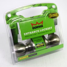 Dorma Entrance Cylindrical Knob Lockset DA3 Berlin Finishes US32D Standard Stainless Steel